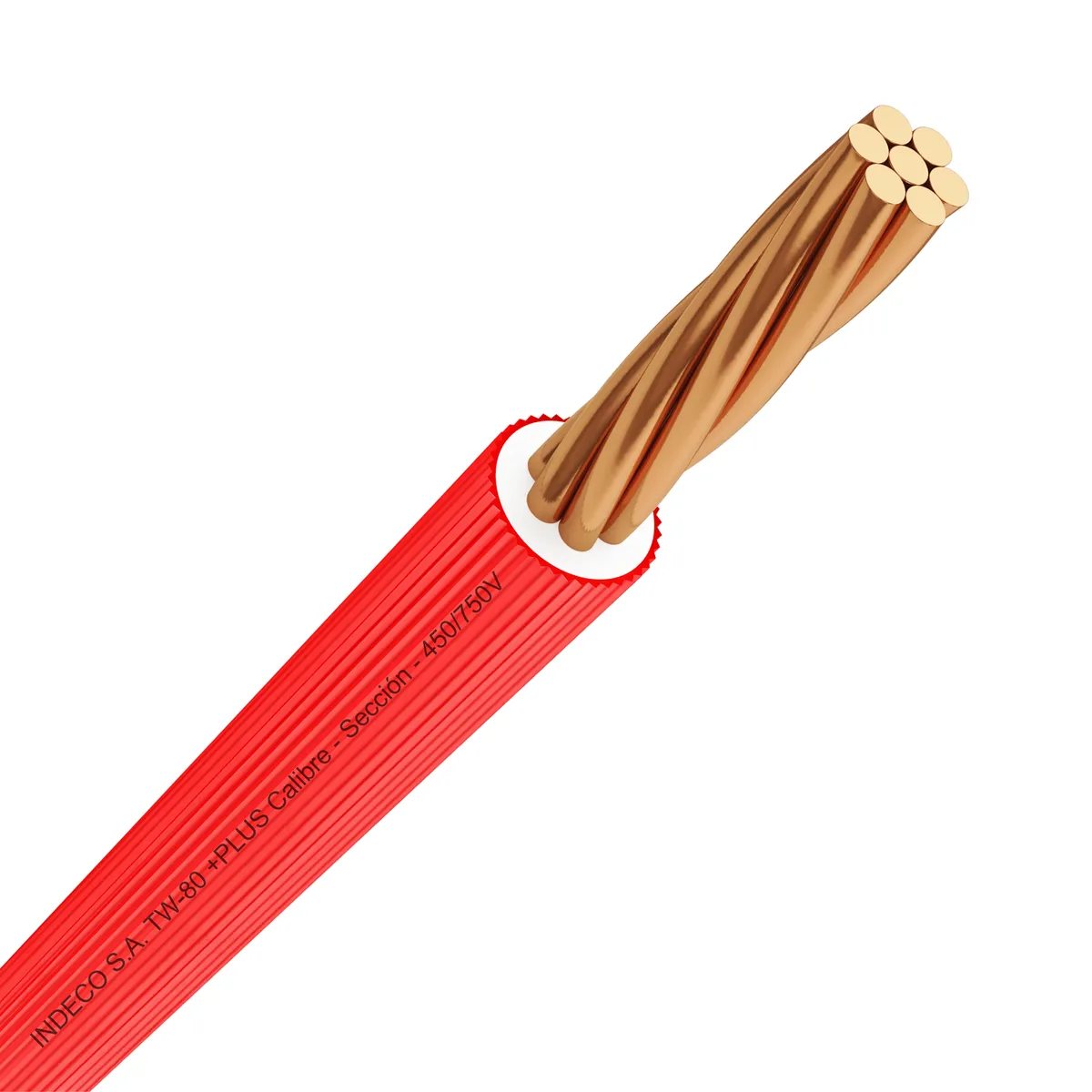 Cable INDECO TW-80 14 AWG ROJO 100 METROS - Imagen 2