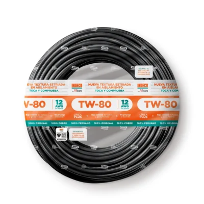 Cable INDECO TW-80 12 AWG NEGRO 100 METROS