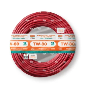 Cable INDECO TW-80 12 AWG rojo 100 METROS