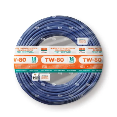 Cable INDECO TW-80 14 AWG AZUL 100 METROS